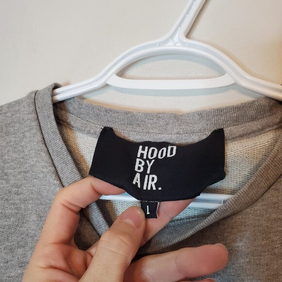 Hood By Air HBA Crew Sleevless Sweatshirt Gray Size L - Picture 5 of 9